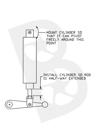 air cylinder support assembled view